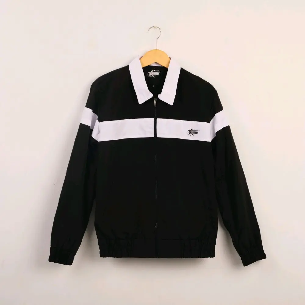COSTURA JAKET PRIA TRACK SUIT BLACK STRIP WINDREAKER TEBAL