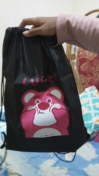 Product Review of Tas Serut Hitam - Stringbag Wanita Lucu Kece Lotso Lucky | Devva.id Ransel Backpack Sekolah from n**a 1