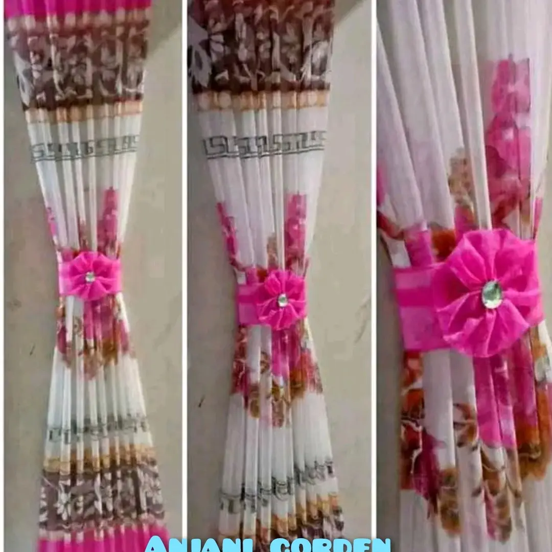 #paket 2 pcs gorden kupu kupu minimalis + pita bunga Dekorasi Jendela