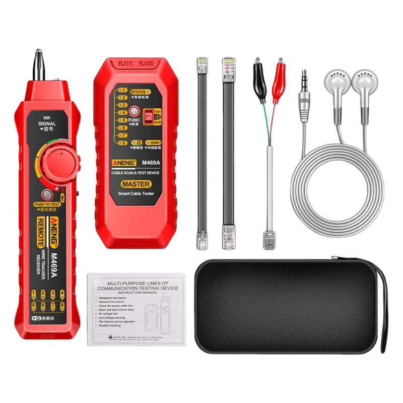 Máy kiểm tra cáp mạng, theo dõi dây RJ45 + RJ11, công cụ kiểm tra dây, công cụ tìm đường dây, cho Cat quang, công tắc cáp điện thoại, cáp mạng 3