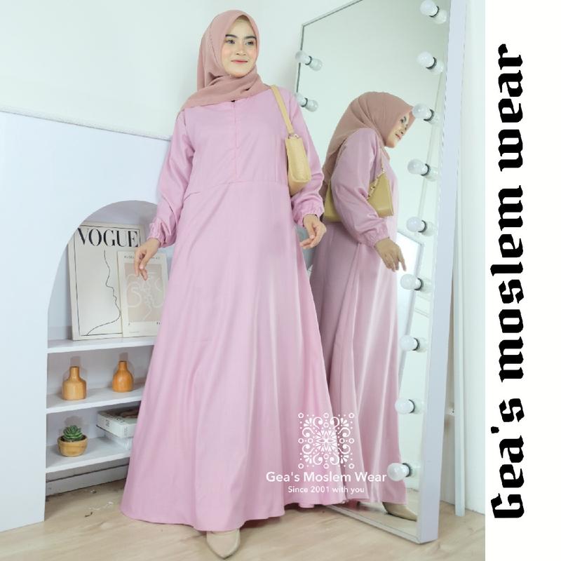 muslimah outfit gamis toyobo polos premium basic big size 4
