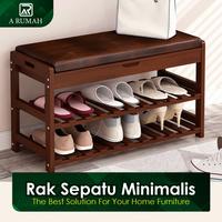 Gambar rak sepatu / rak sepatu kayu / rak sepatu tertutup jepara - natural dari A Rumah Official Shop Kab. Jepara 1 Tokopedia