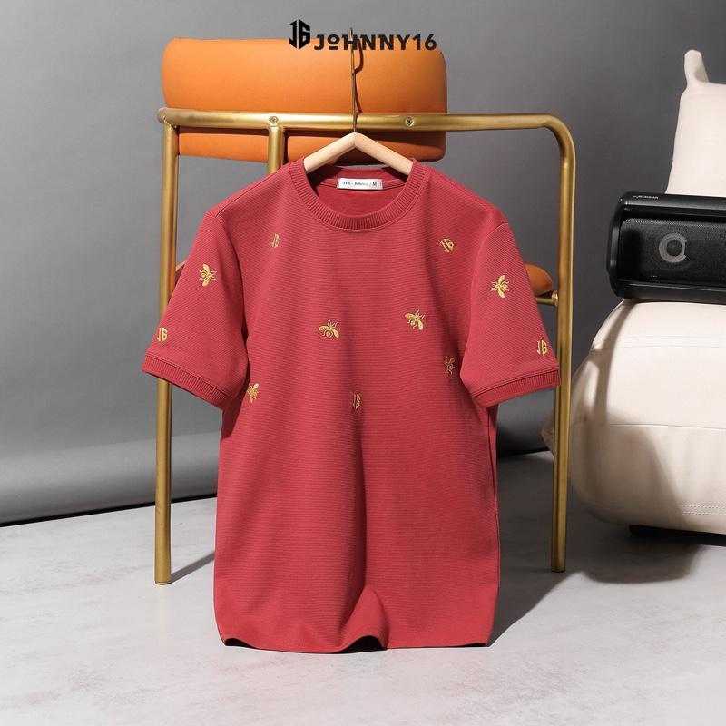 ÁO thun cổ tròn william chất liệu vải gân cotton tháng mát dày dặn thanh lịch - J16