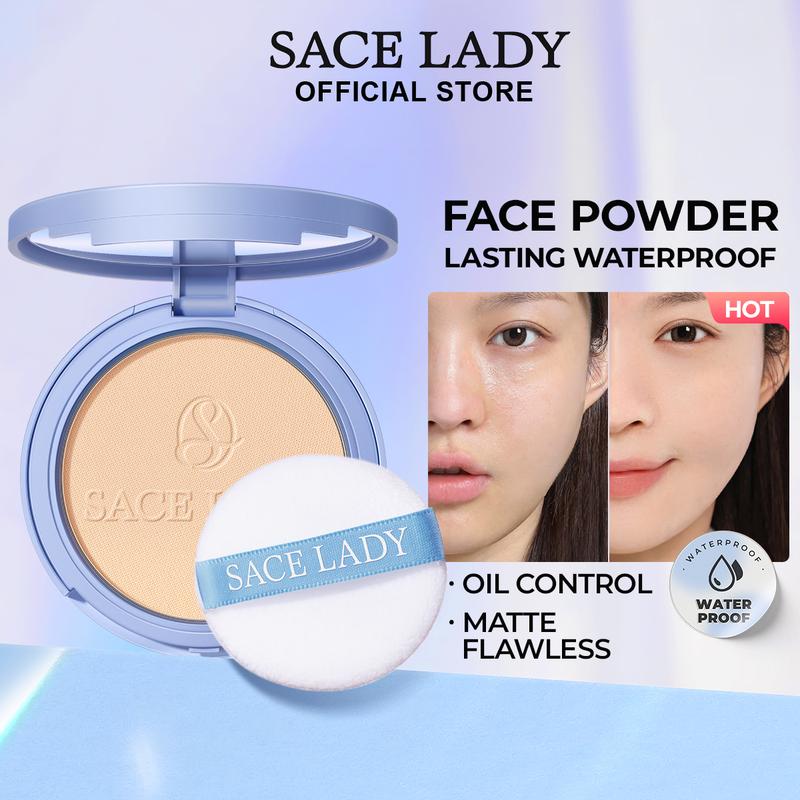   LIVE  Phấn phủ lì SACE LADY kiềm dầu lâu trôi hoàn hảo trang điểm mặt kèm gương 