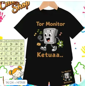 Cute Shop BAJU SETELAN TOR MONITOR KETUA GAMBAR DPF TAHAN LAMA HITAM UKURAN S-XXL