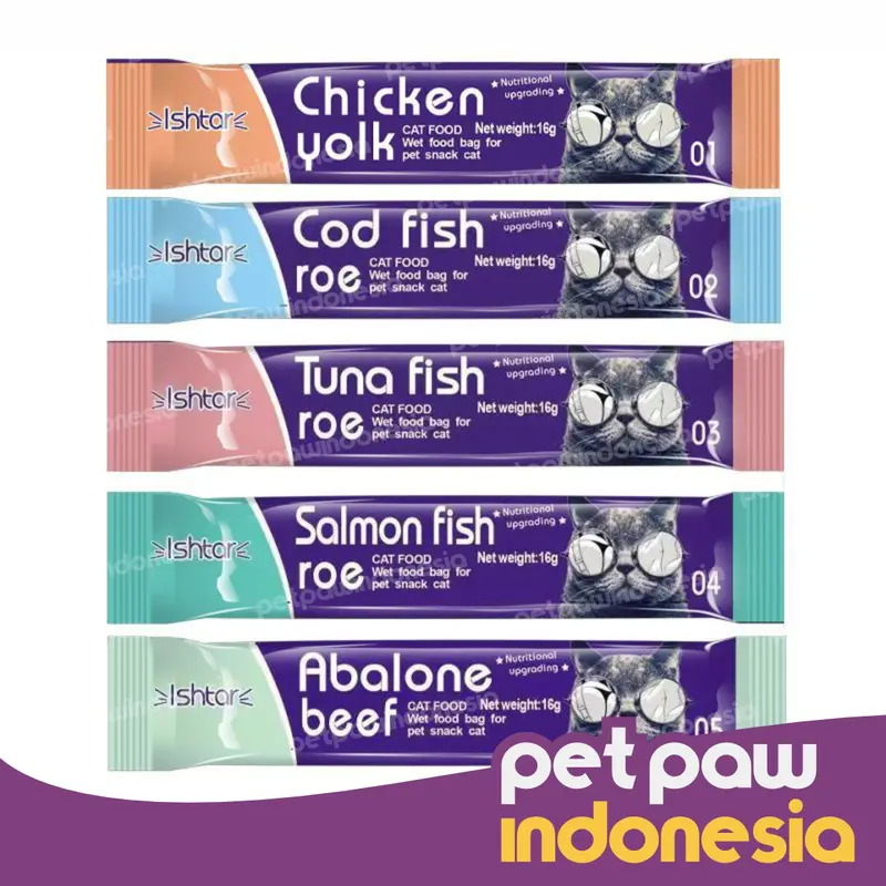 Snack Cemilan Kucing Creamy Treats Cat Ishtar 15gr 1