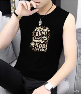 Kaos Tanpa Lengan Pria Dewasa KOPI BUMI - Kaos T-Shirt O-Neck Reguler 28s Fit Dtf Premium  Baju Atasan