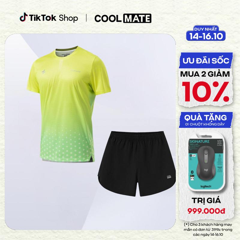 Set bộ thể thao nam Áo thun chạy bộ Graphic Dot và Quần Maxcool Thoáng Khí - Coolmate