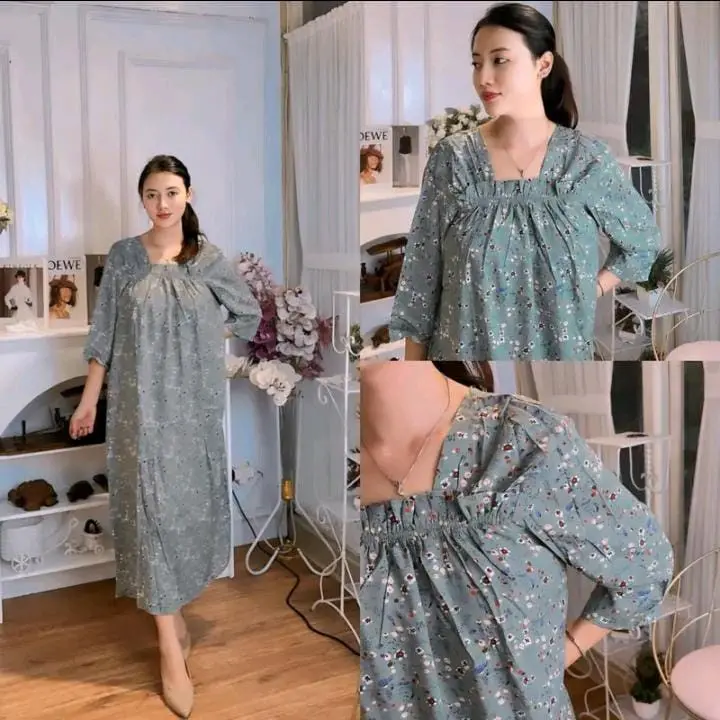 Daster / Homedress Motif Polka Dot bahan Katun Rayon Premium 1
