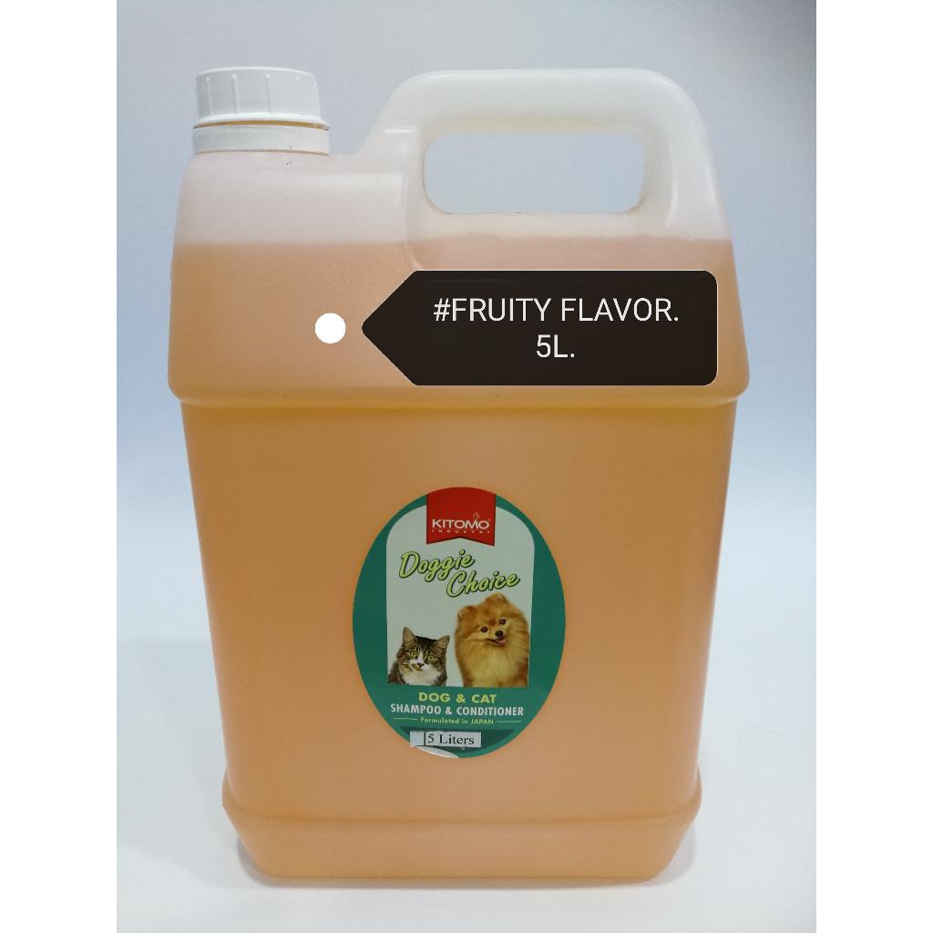 Fruity Kitomo Doggie Choice Shampoo Conditioner 5Litre Cat Dog Syampu Kucing Anjing