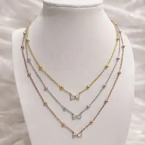 Kalung dan Gelang Wanita Titanium Pita Diamond Premium Quality