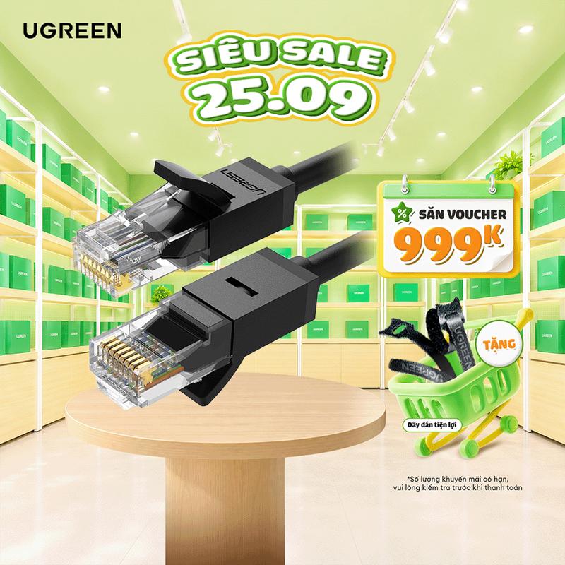 Cáp mạng Cat6 U/UTP UGREEN NW102 Tốc độ truyền tải 1000 Mbps Dây dẫn nhôm mạ…