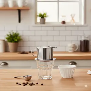 Paket Hemat Alat Seduh Kopi Vietnam Drip 8Q Sekrup dan Gelas 220 ml Coffee Cup Kitchenware