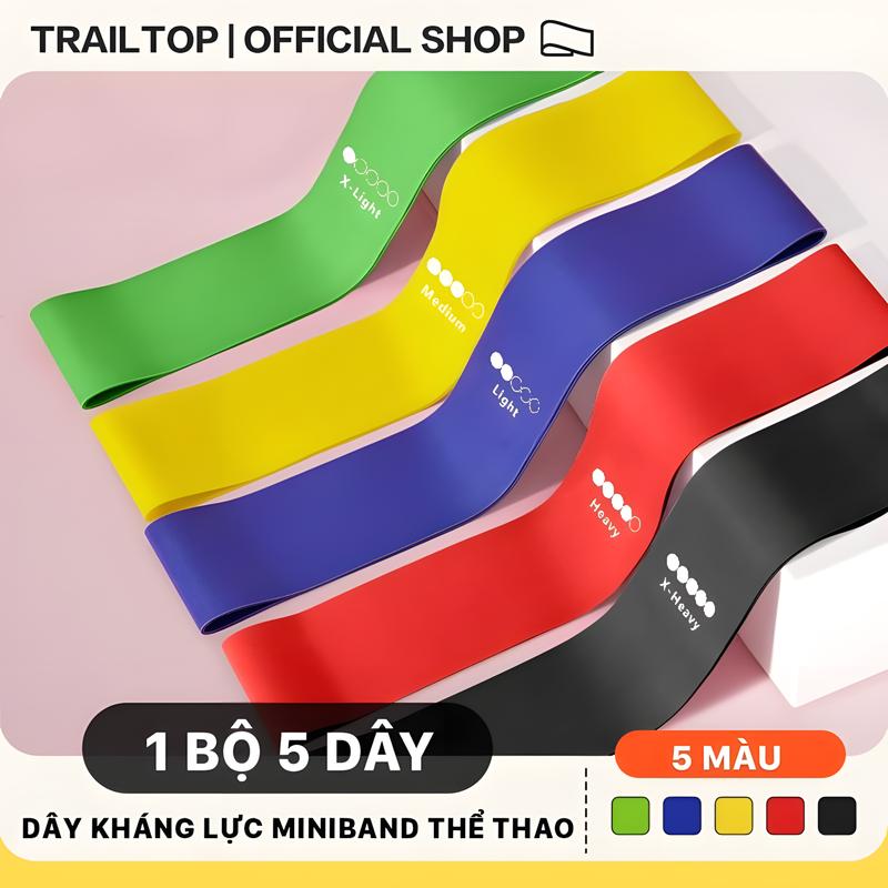 TRAILTOP Dây Kháng Lực Tập Yoga, Tập Gym, Dây Đàn Hồi Cao Cấp Bền Bỉ Dòng Cao CấpGym Cao Cấp 5 Màu 5 Cấp Độ Bền Bỉ Dòng Cao Cấp Unisex Trailtop Official Shop long