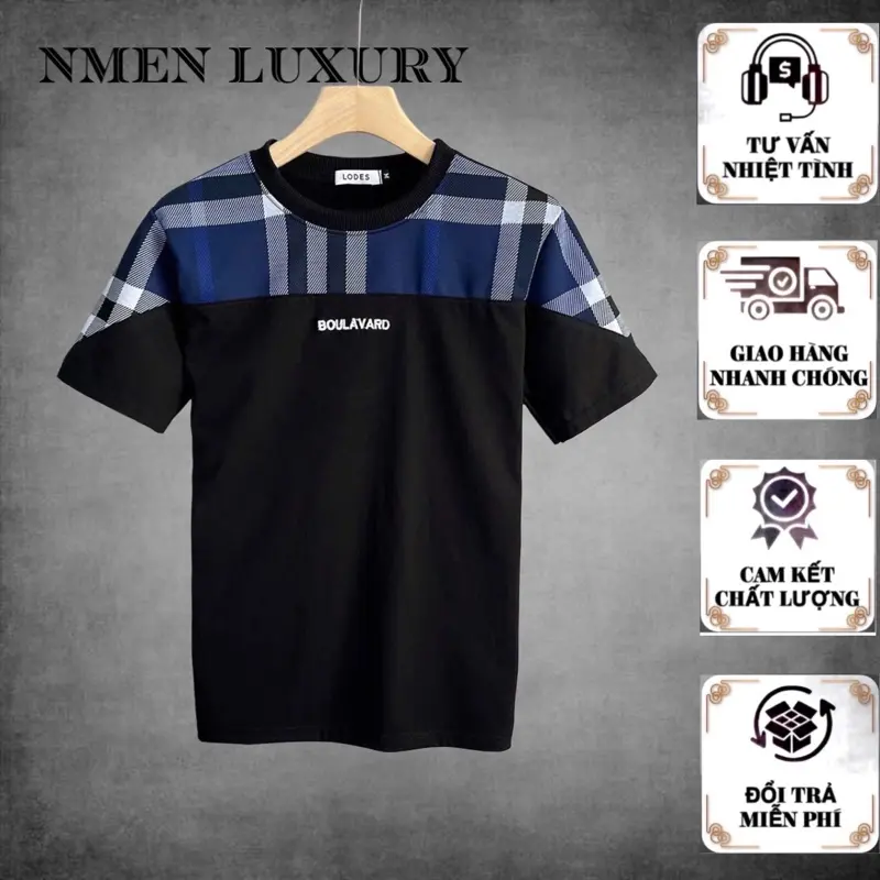 Áo Thun Nam Nữ [CAO CẤP] Phối Vai Thêu Chữ - Vải Cotton [CAO CẤP] Dày Đẹp X2 Màu Trắng + Đen [NMEN STORE] Shirt Jean