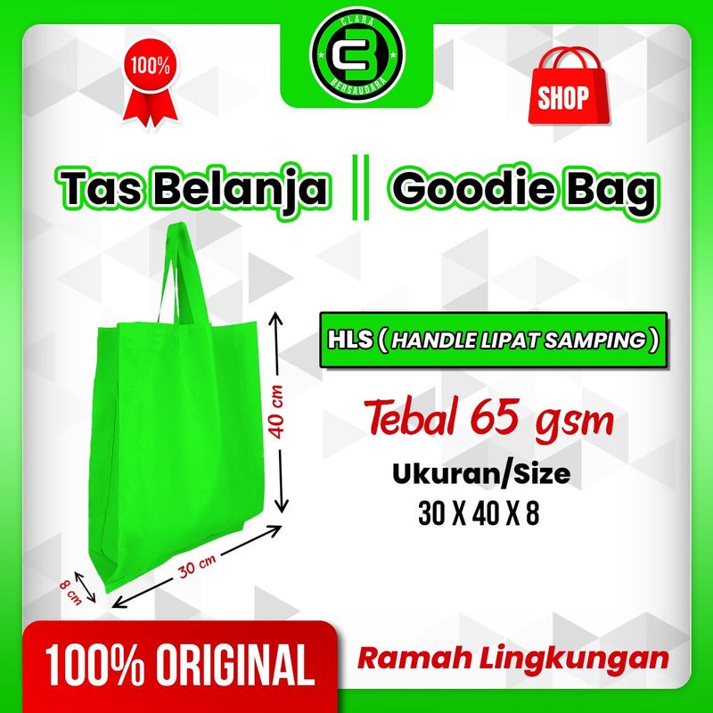 Product Introduction of ( Isi 12 Pcs/1 Lusin Ukuran 30 X 40 X 8 cm ) Goodie Bag | Tas Belanja | Tas Souvenir | Tas Hajatan | Tas Ulang Tahun | Spundbond Goodie Bag - HLS Handle Lipat Samping 65GSM spunbond abu\ 1