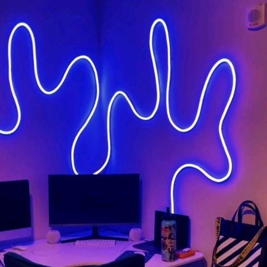 COD Lampu hias kamar Led Neon Flex 220V 1 2 3 4 5M sudah+soket Lampu Detak Jantung Variasi Kamar Pelapon Aesthetic 4