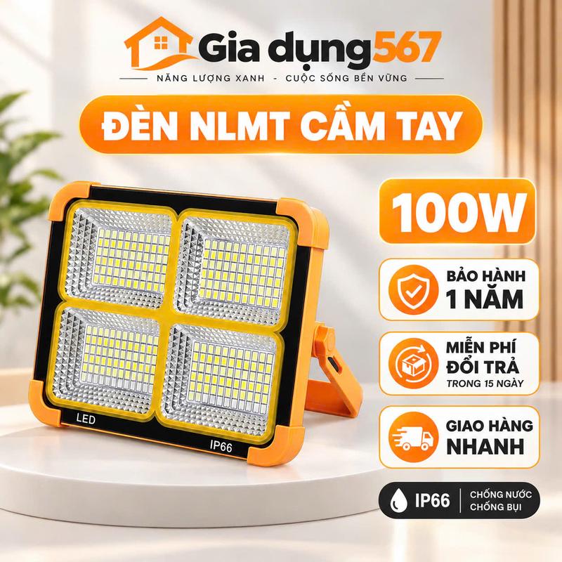 288 CHIP LED | Đèn Led Cầm Tay Năng Lượng Mặt Trời | Siêu Sáng, Chống Nước IP66, Pin Trâu, Sạc TYPE C