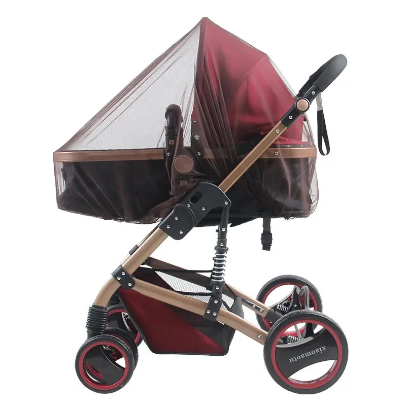 Baby stroller solid color mosquito net newborn umbrella car universal