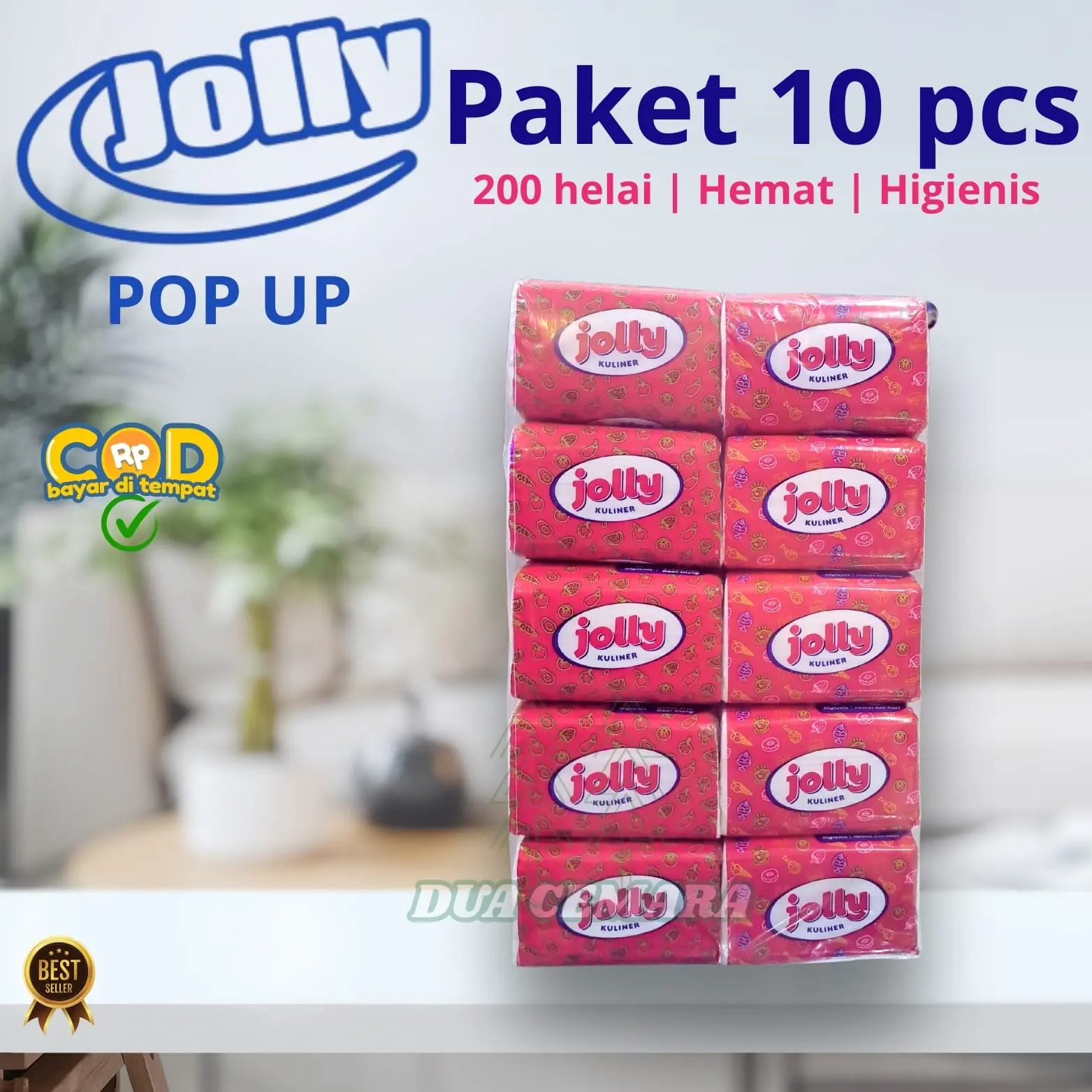 PAKET 10 pcs Tisu Jolly Pop Up 200 Sheet / Tisu Kuliner