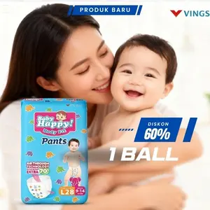 1 BALL Baby Happy S40/M32/L28/XL26/XXL24 Untuk Diapers Pants Anak dan Bayi
