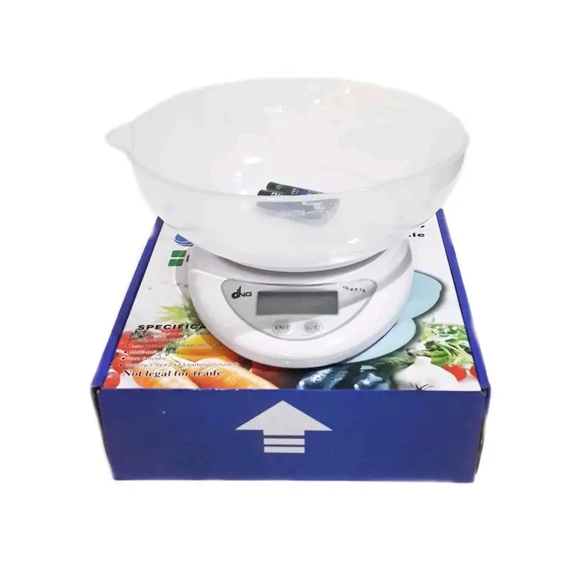 Ready Timbangan Mangkok plastik 5-10Kg Untuk Timbangan beras tepung - Timbangan Digital Multifungsi - Timbangan include 2 Batteray Tahan Lama White