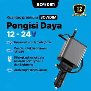 Car Charger Colokan Mobil 4 Ports PD USB Type C & Lightning Fast Charging Qualcomm 3.0 PD60W C1