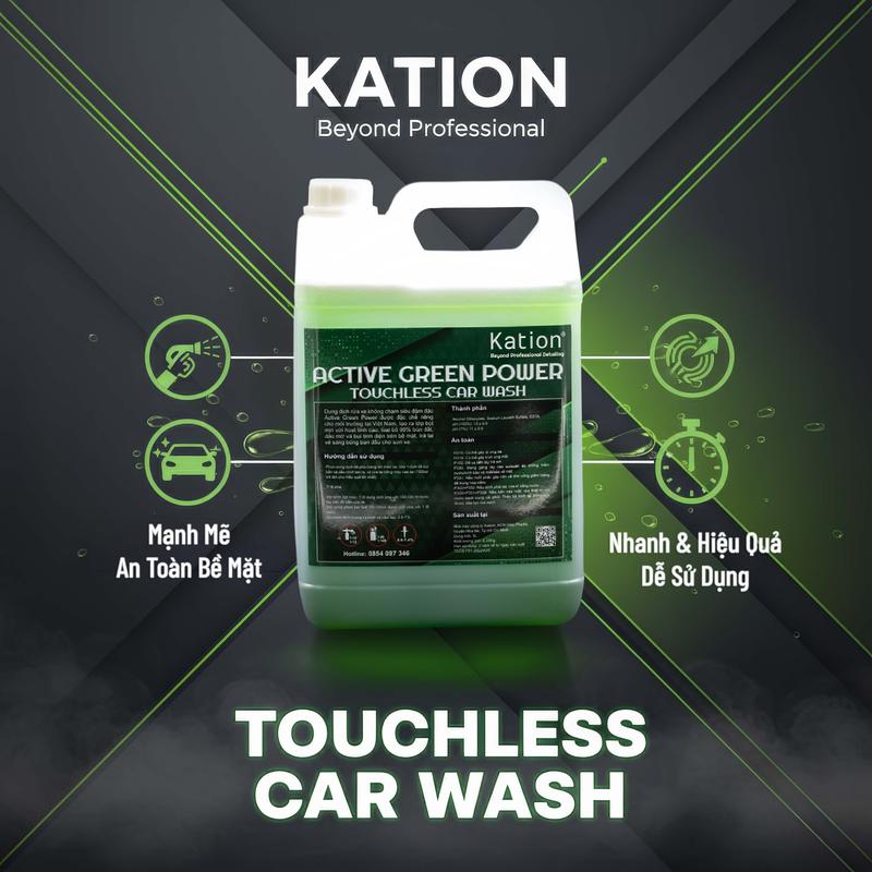  KATION F01 Xà Bông Rửa Xe Không Chạm Cao Cấp 5L – Touchless Car Wash Shampoo Made in Vietnam | Active Green Power | Siêu Đậm Đặc Làm Sạch 95% Bùn Đất Dầu Mỡ Và Bụi Tĩnh Điện 