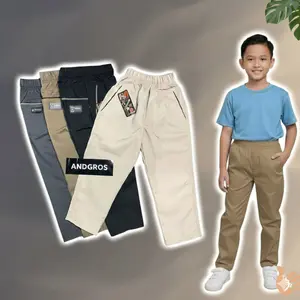 Celana Chinos Panjang Anak Laki-Laki Usia 2-14 Tahun Bahan Katun American Drill Fashion Kids