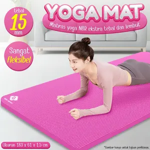BG Sport Yoga Mat Anti Slip Tebal Premium Matras Olahraga Sport & Pilates Mat Gym Mat 15MM