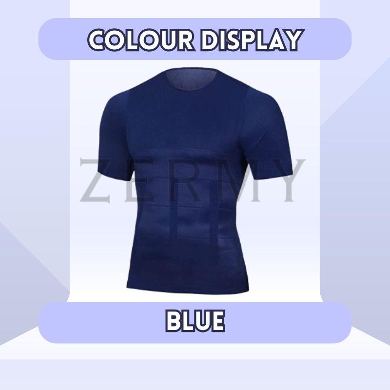 Man Sport Shirt Gym Undershirt Corset Top Seamless Body Men Trainer Shirts Baju Korset Lelaki Ready Stock 219187 Blue Outdoor Tie Dye 3