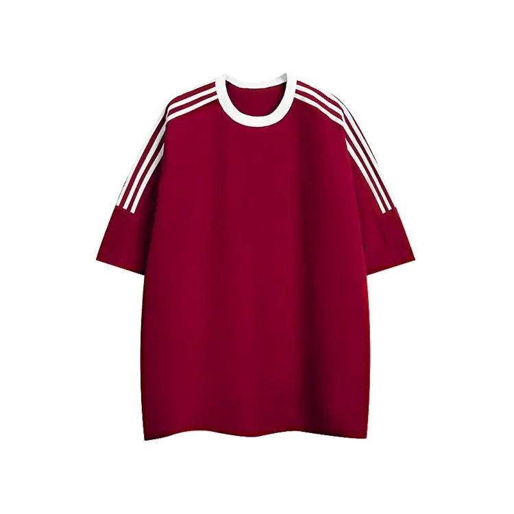 Premium Cotton Short - Sleeve T - Shirts for Singapore Shoppers | Fast Delivery Top Man Streetwear Tshirt Casual Crewneck Menswear Tropical Striped