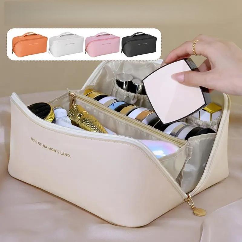 Túi đựng mỹ phẩm du lịch nhiều ngăn da PU chống thấm nước - Túi đựng đồ skincare mỹ phẩm đồ trang điểm du lịch đa năng túi đựng mỹ phẩm Túi Đựng Mỹ