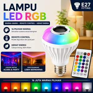 Lampu LED RGB Remote E27 Warna-warni Lampu Hias Kamar