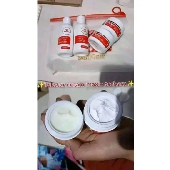 Paket Maxie 4 in 1 Premium BPOM Maxie Skinncare untuk Perawatan Wajah - Facial Berjerawat Pelembab Berminyak Membersihkan Moisturizer wash 6