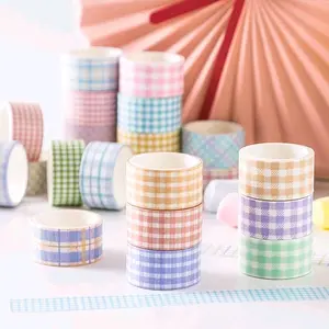 Stiker tape washi tape Motif Kotak-Kotak untuk Dekorasi