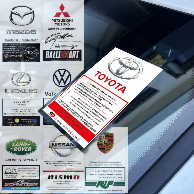 Car Electrostatic Sticker Windshield Decorative Decals for Honda Toyota Volkswagen Ford Lexus Mazda Nissan Chevrolet Suzuki Mitsubishi Hyundai
