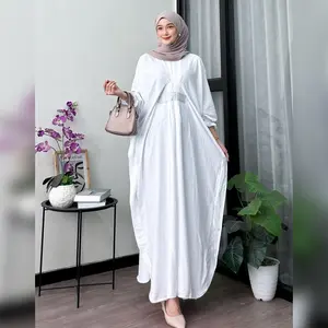 JZEM Kaftan dress Mafi Mewah Polos Lebaran Rayon Twill Mewah Tebal Lembut Nyaman Busui Friendly Resleting Depan Muslim Gamis iyaluna muslimah