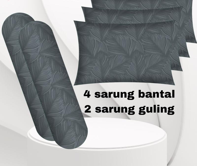 Sarung bantal sarung guling isi 6pcs 4 sarung bantal dan 2 sarung guling motif embose polos 6