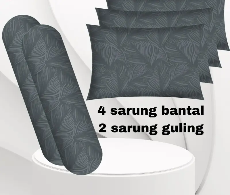Sarung bantal sarung guling isi 6pcs 4 sarung bantal dan 2 sarung guling motif embose polos 5