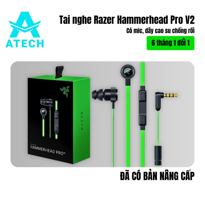 Tai nghe Razer Hammerhead Pro V2 có Mic - Âm thanh chân thực chơi game và nghe nhạc dùng cho điện thoại và máy tính