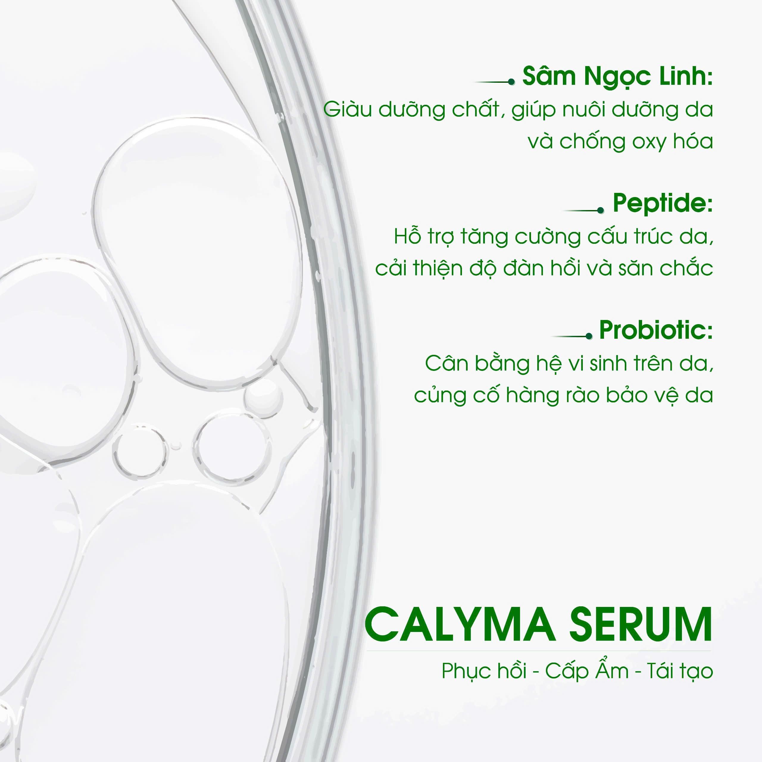 Serum Sâm Ngọc Linh Calyma 30ml - Hỗ Trợ Phục Hồi, Cấp Ẩm Sâu - Tặng 1 Sữa Rửa Mặt | Dân Bùi Xứ Nẫu