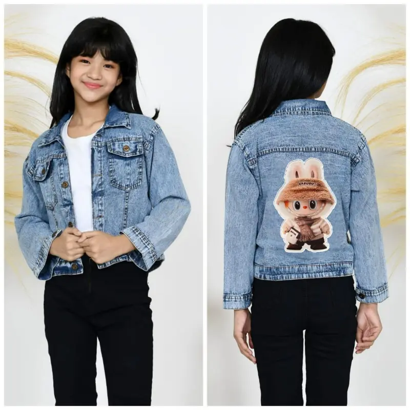 JAKET JEANS ANAK PEREMPUAN PITA BELAKANG 2