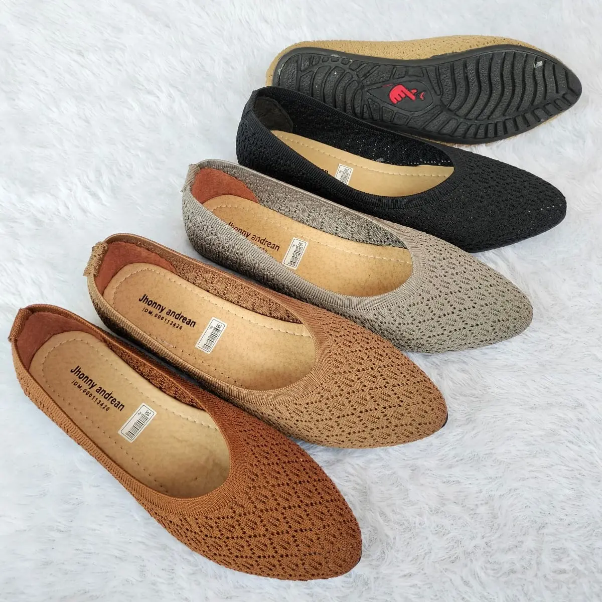 Sepatu Ballet Rajut Wanita Terbaru | Grees Store | Sol Karet