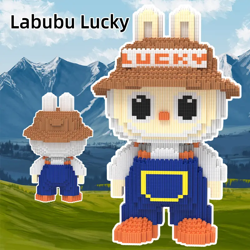 (33 cm) Nano Blocks Labubu karakter animasi  3D susun maian Edukasi