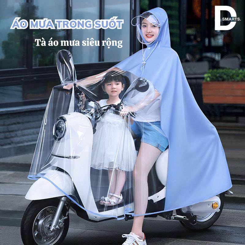 Áo Mưa Nam Nữ Nửa Trước Trong Suốt Cao Cấp 1 Người, Nhựa PVC che phủ toàn thân, kèm kính chắn mưa tiện lợi- GIAO MẦU NGẪU NHIÊN