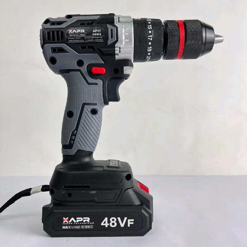 APR raja bor cordless type AP17 48v brushless mesin bor baterai drill impact 13mm keyless chuck auto lock metal beton besi kayu sekrup baja ringan 5
