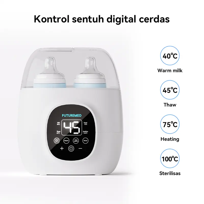 FUTUREMED Smart Multifunction Baby Bottle Warmer & Sterilizer Temperature Control Penghangat botol susu Pemanas Asi Bayi 3