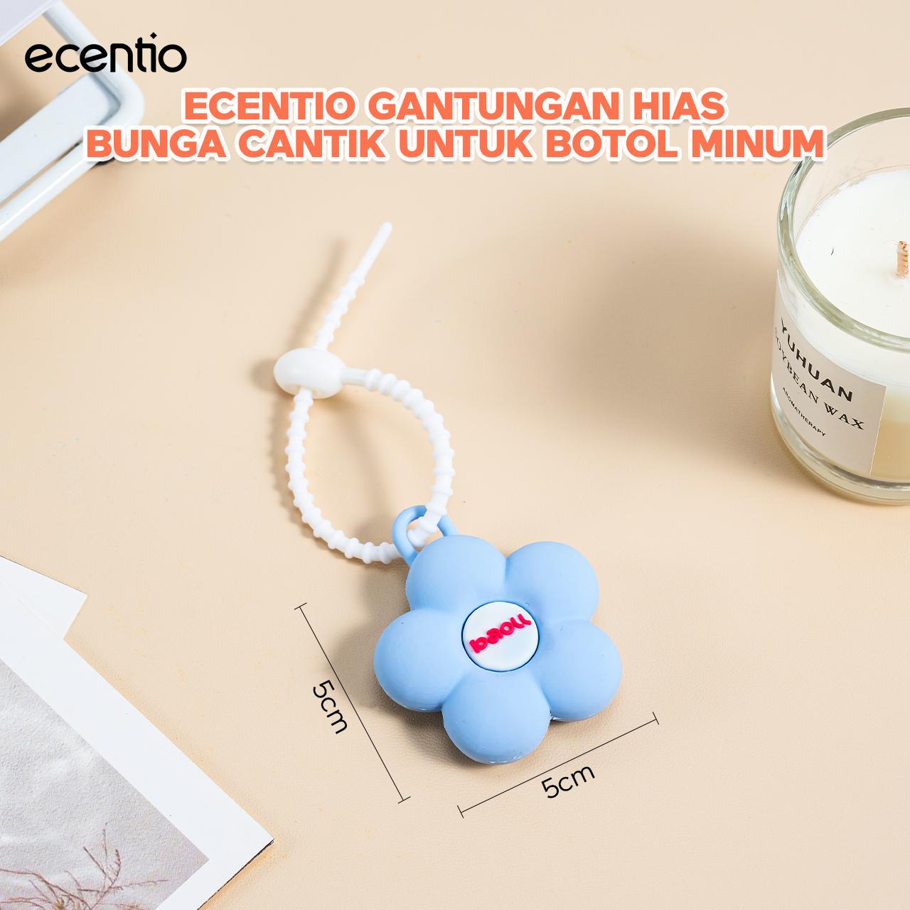 【GA】ecentio gantungan hias bunga pvc aksesoris botol minum karakter lucu tahan lama anti pudar cocok untuk botol tumbler