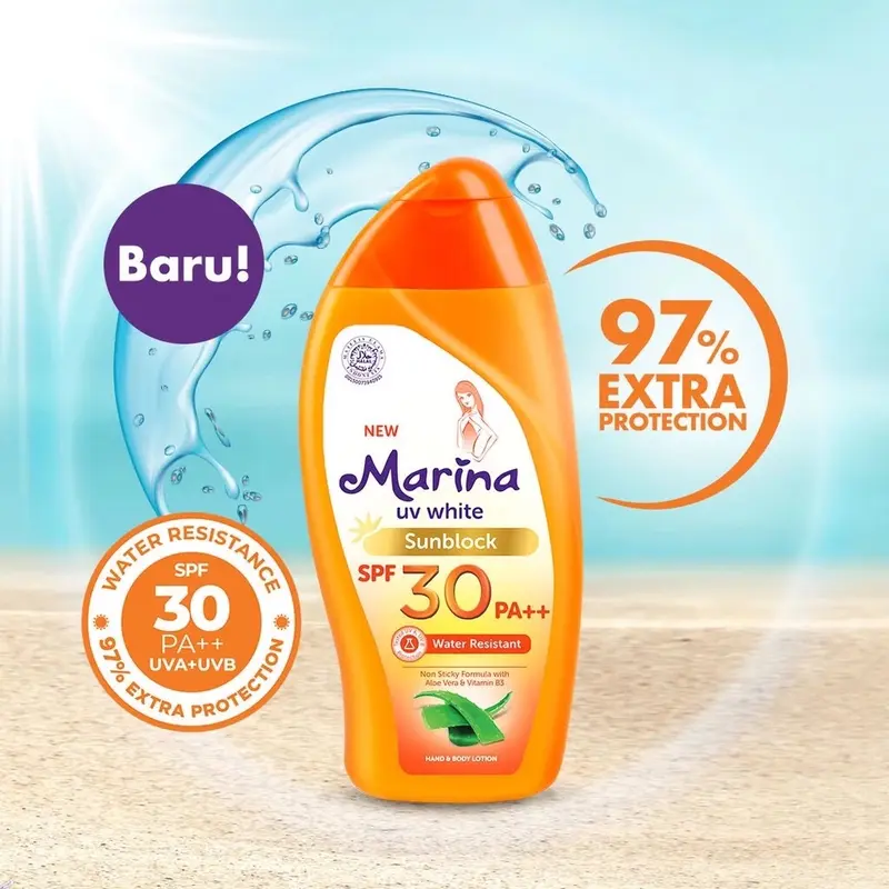 Marina SUNBLOCK SPF30PA+++ water resistent / handbody marina Waterproof Lotion Tubuh 1